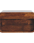 Large Chestnut Curve Upper Slot Floating Bedside