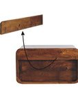 Large Chestnut Curve Upper Slot Floating Bedside