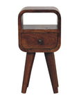 Extra Mini Chestnut Curve Open Slot Bedside