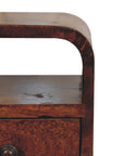 Extra Mini Chestnut Curve Open Slot Bedside