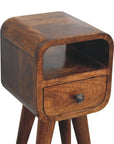 Extra Mini Chestnut Curve Open Slot Bedside