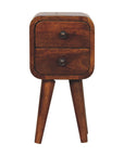 Extra Mini Curved Chestnut Bedside