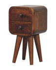 Extra Mini Curved Chestnut Bedside