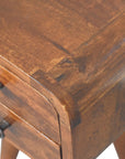 Extra Mini Curved Chestnut Bedside