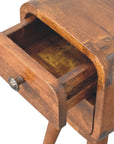 Extra Mini Curved Chestnut Bedside