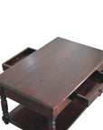 Turned Legs Cherry Console Table