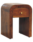 Mini Darcy Chestnut Nightstand with Curved Edges