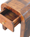 Mini Darcy Chestnut Nightstand with Curved Edges