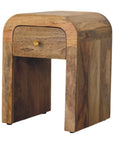 Mini Darcy Oak-ish Nightstand with Curved Edges