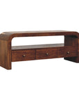 Darcy 3 drawer Open Shelf Chestnut Media unit
