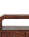 Darcy 3 drawer Open Shelf Chestnut Media unit