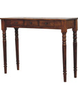 Turned Legs 3 Drawer Chestnut Console