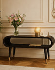 Curved Edge Media with Brass Accents