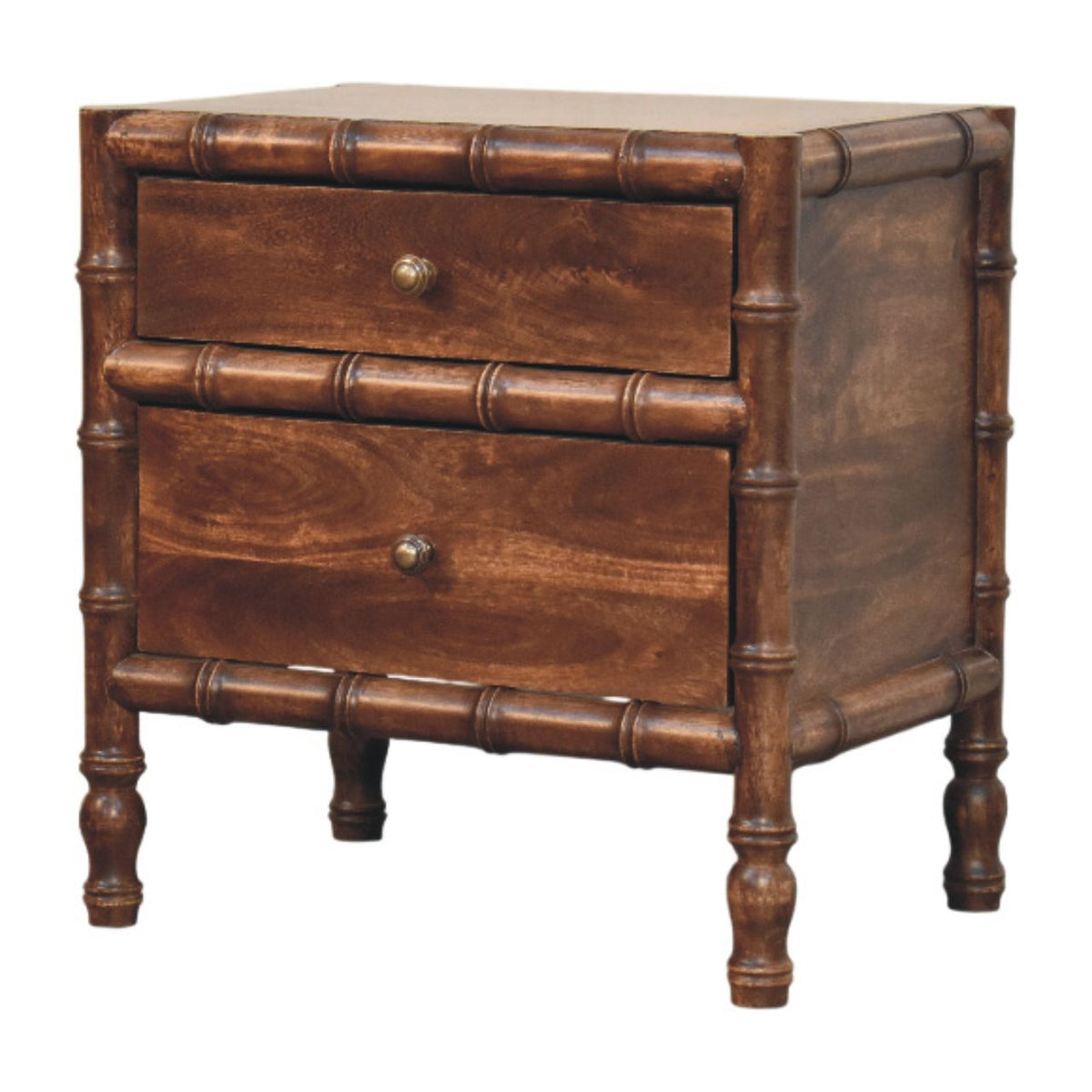 Bamboo Frame Nightstand in Roasted Almond