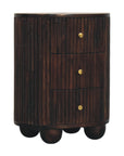Curved Fluted 3-Drawer Bedside