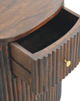 Curved Fluted 3-Drawer Bedside
