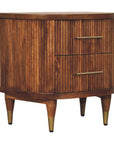 Ribbed Bedside with Brass Accents