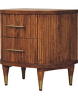 Ribbed Bedside with Brass Accents