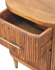 Ribbed Bedside with Brass Accents