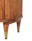 Ribbed Bedside with Brass Accents