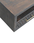 Cadiz Carved Open-Slot Bedside