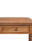 Spindle Leather Bench