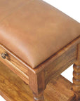 Spindle Leather Bench