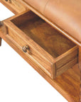 Spindle Leather Bench