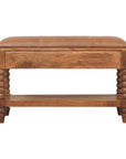 Spindle Leather Bench