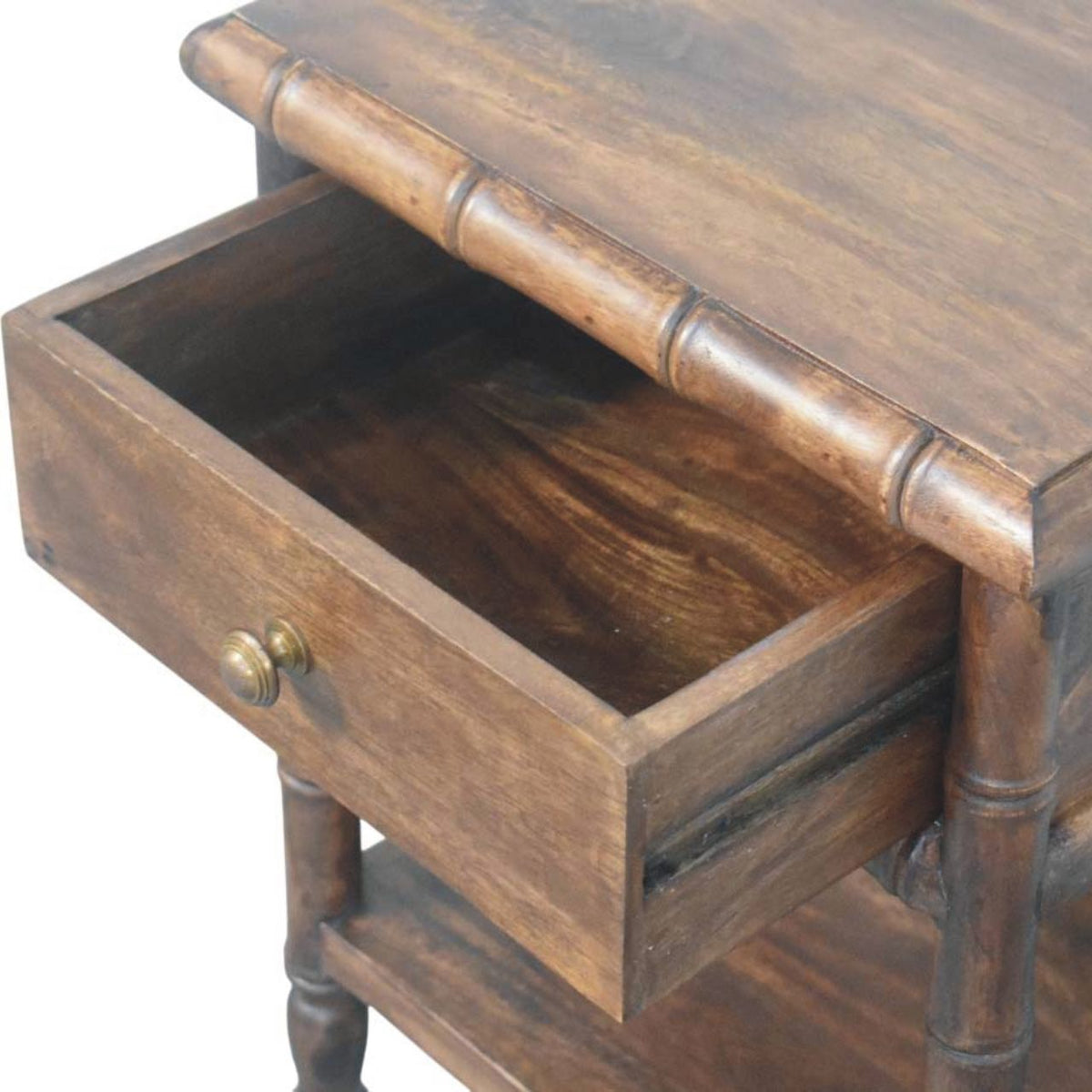 Bamboo Carved Bedside Table