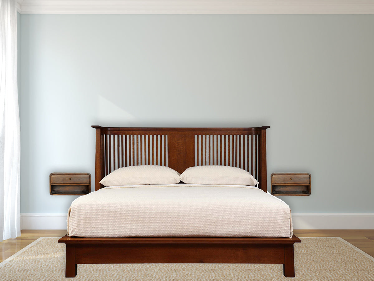 Chestnut Curve Floating Nightstand