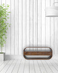 Chestnut Curved Edge Media Unit with 2 Drawers