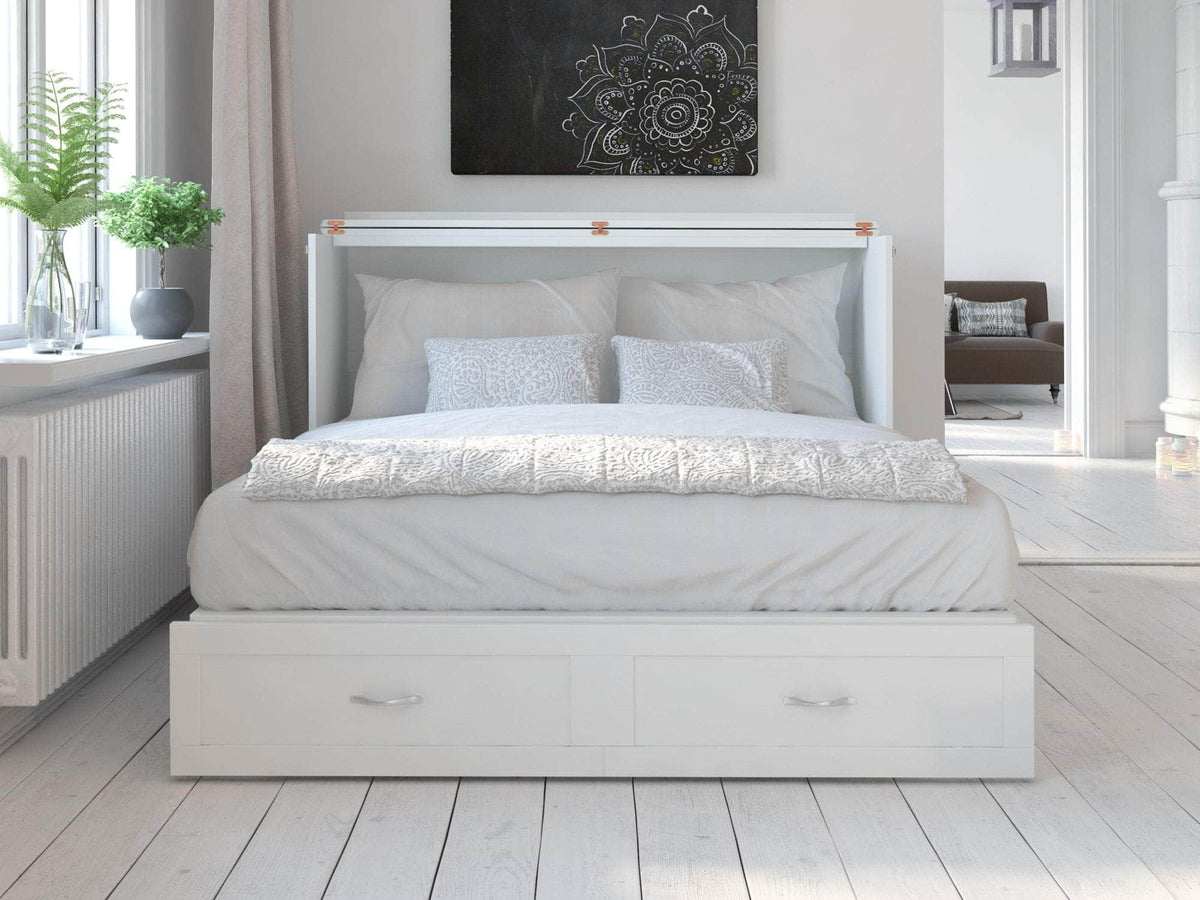 AFI Furnishings Hamilton Murphy Cabinet Bed Chest with 6" Gel Memory Foam Mattress, Storage Drawer and Built in Charger, image 4