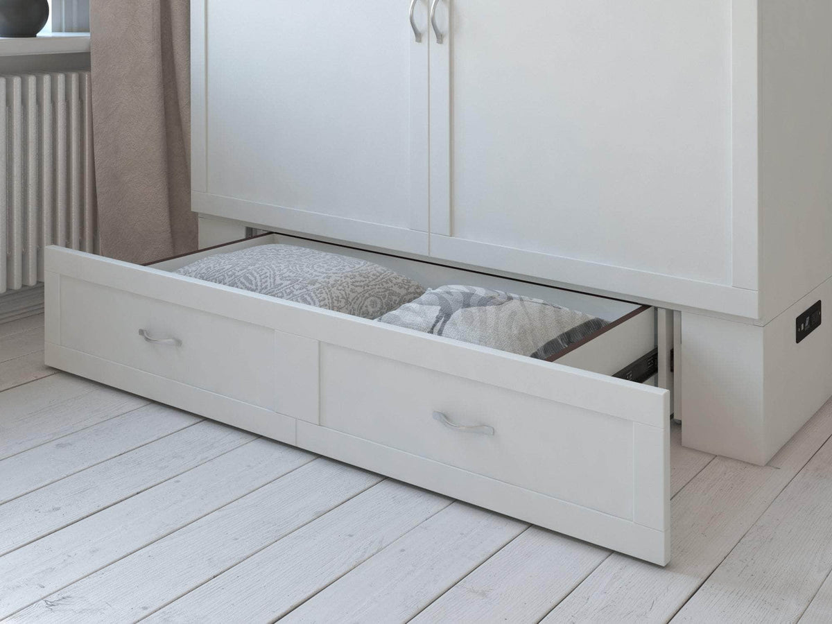 AFI Furnishings Hamilton Murphy Cabinet Bed Chest with 6" Gel Memory Foam Mattress, Storage Drawer and Built in Charger, image 5