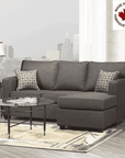 Aman Burnaby Grey Fabric Condo Sectional Sofa, image 1