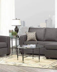 Aman Burnaby Grey Fabric Condo Sectional Sofa, image 2