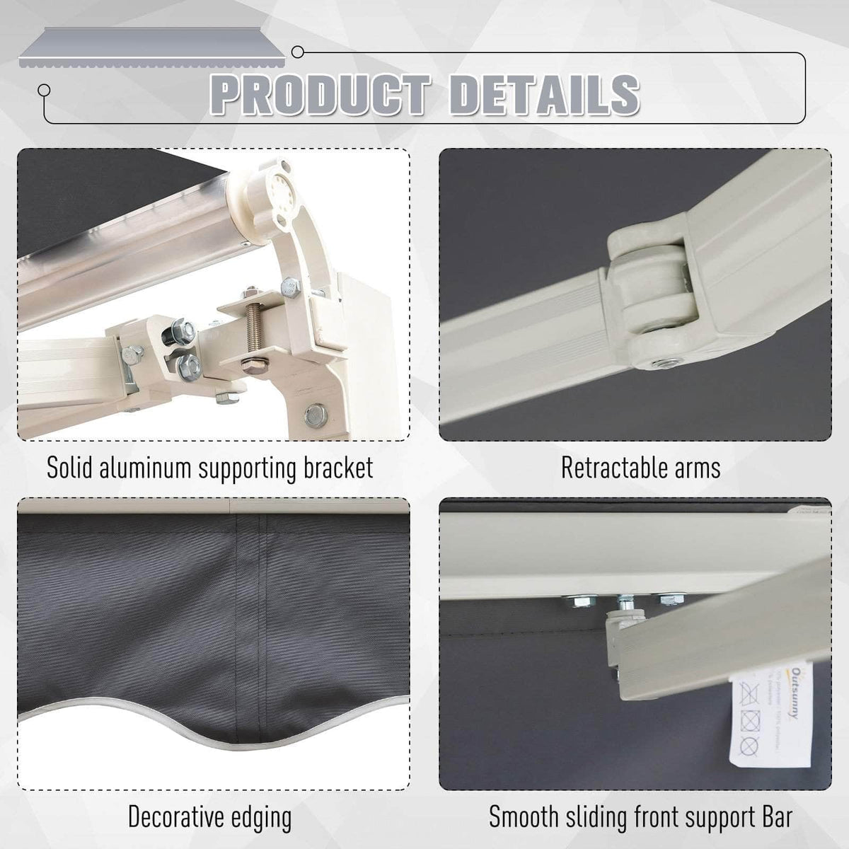 Aosom 8.2ft x 6.6ft Retractable Awning Sunshade Shelter Canopy for Patio Outdoor Deck, image 20