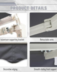 Aosom 8.2ft x 6.6ft Retractable Awning Sunshade Shelter Canopy for Patio Outdoor Deck, image 20