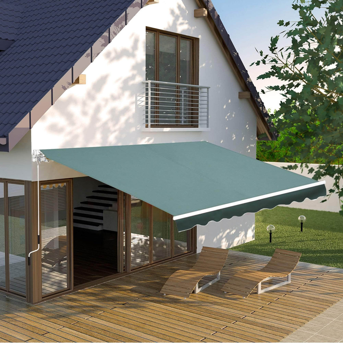 Aosom 8.2ft x 6.6ft Retractable Awning Sunshade Shelter Canopy for Patio Outdoor Deck, image 1