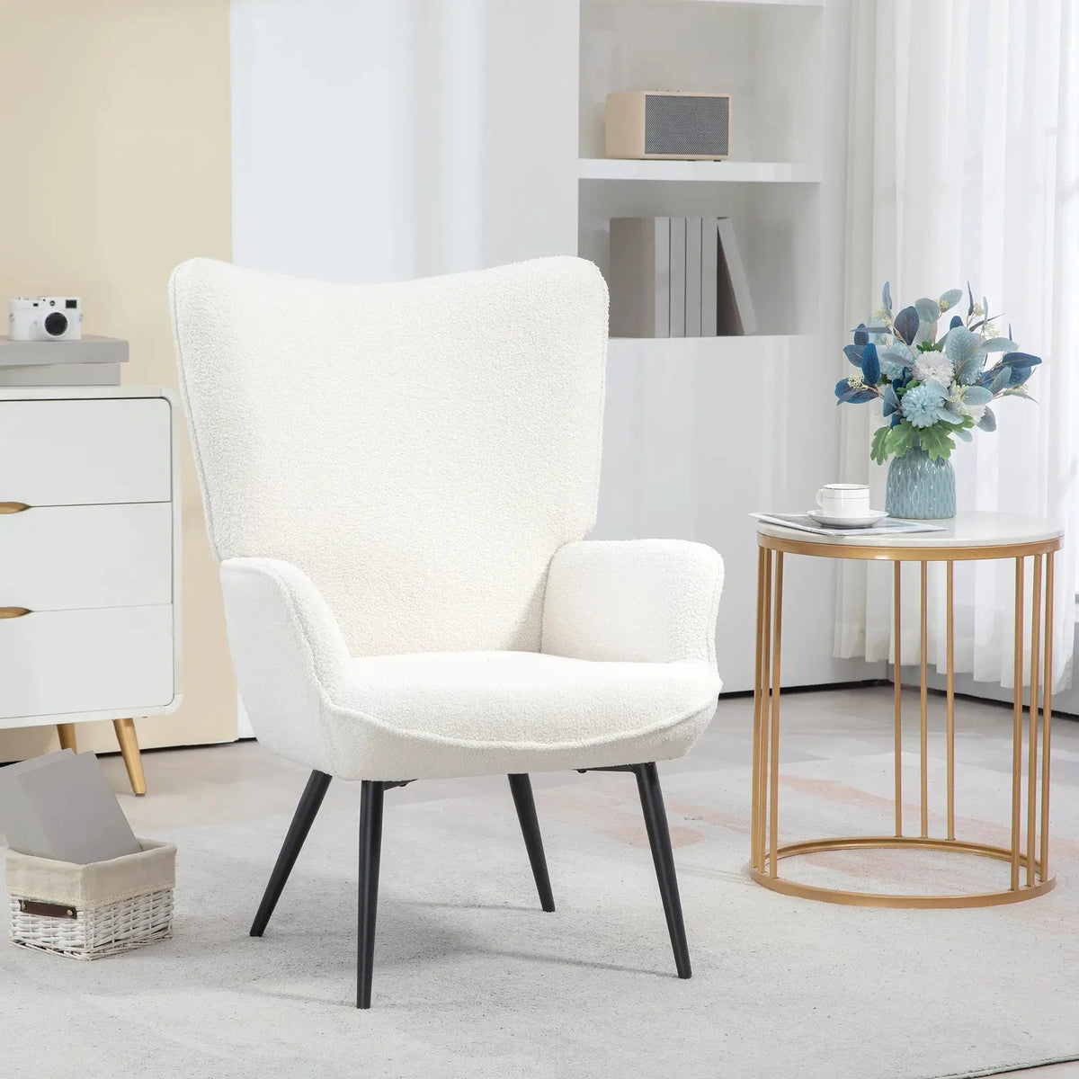 Aosom Accent Upholstered Wingback Chair, image 1