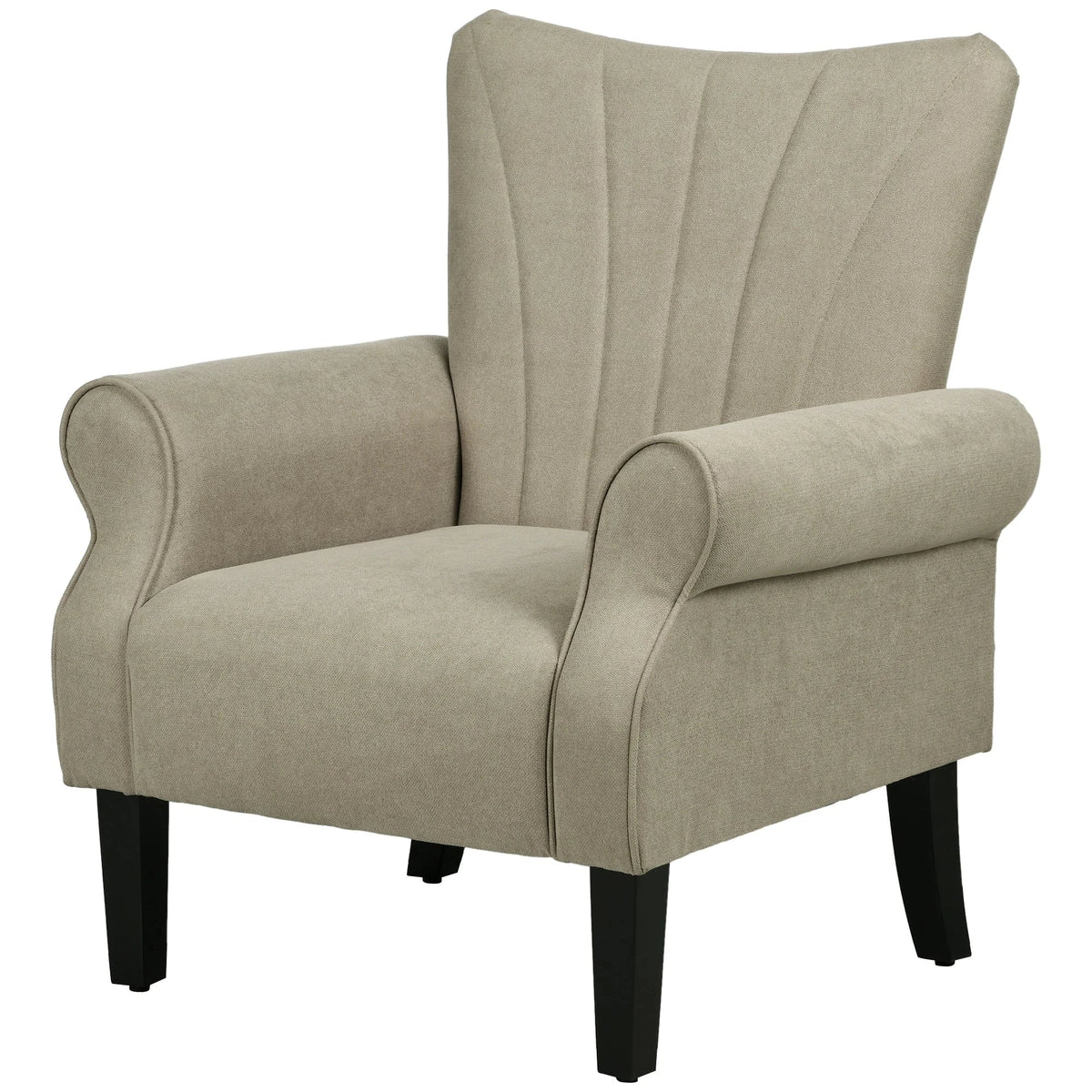 Aosom Fabric Armchair With Wood Legs, image 2