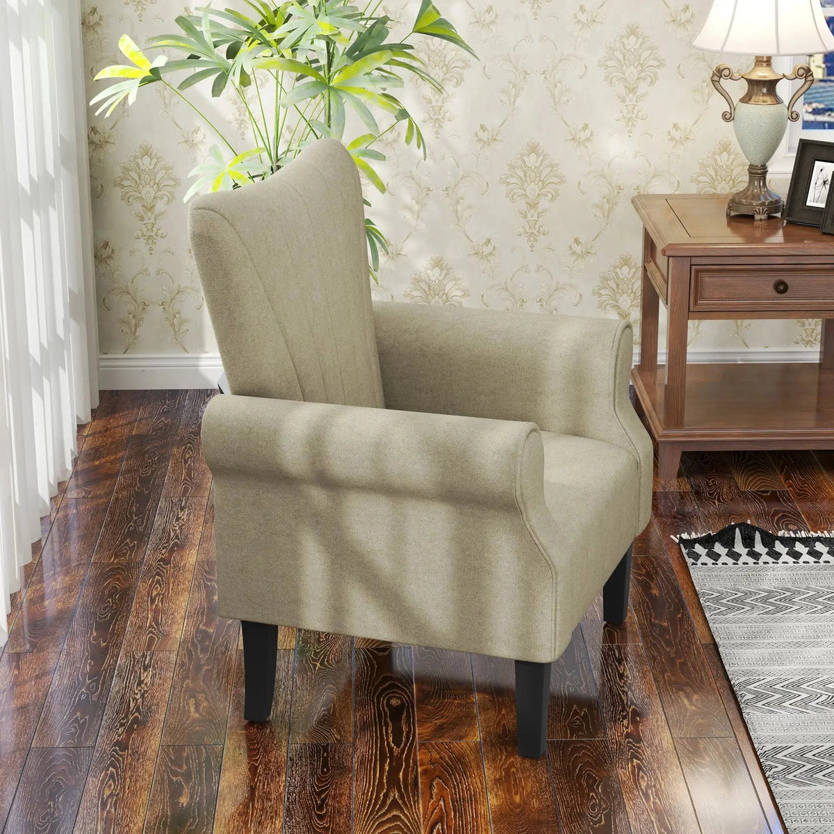 Aosom Fabric Armchair With Wood Legs, image 6