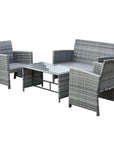 Aosom 4 Piece Outdoor Patio Wicker Rattan Garden Lawn Chair with Table Conversation Set, image 5
