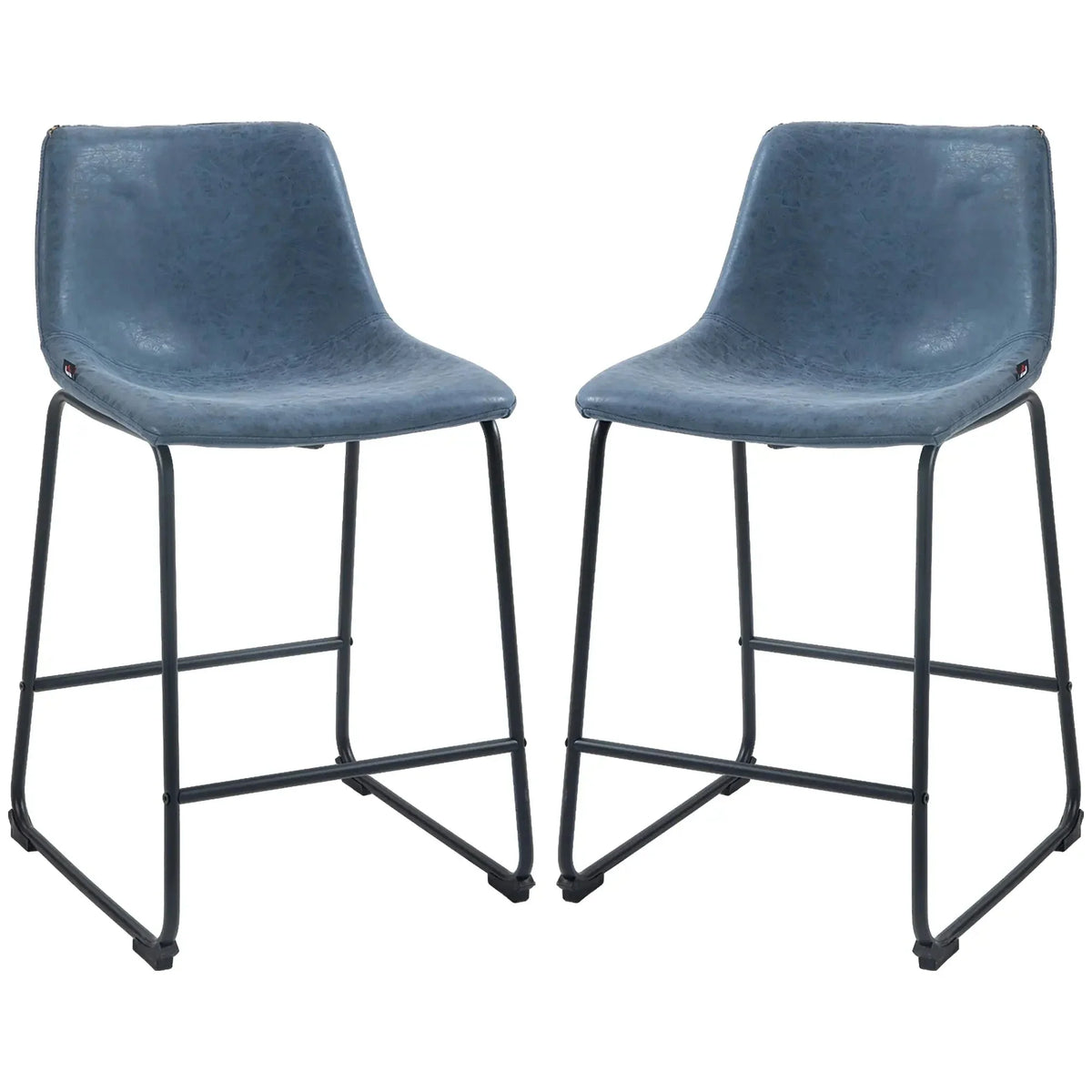 Aosom Counter Bar Stools With Vintage Faux Leather (Set of 2), image 2