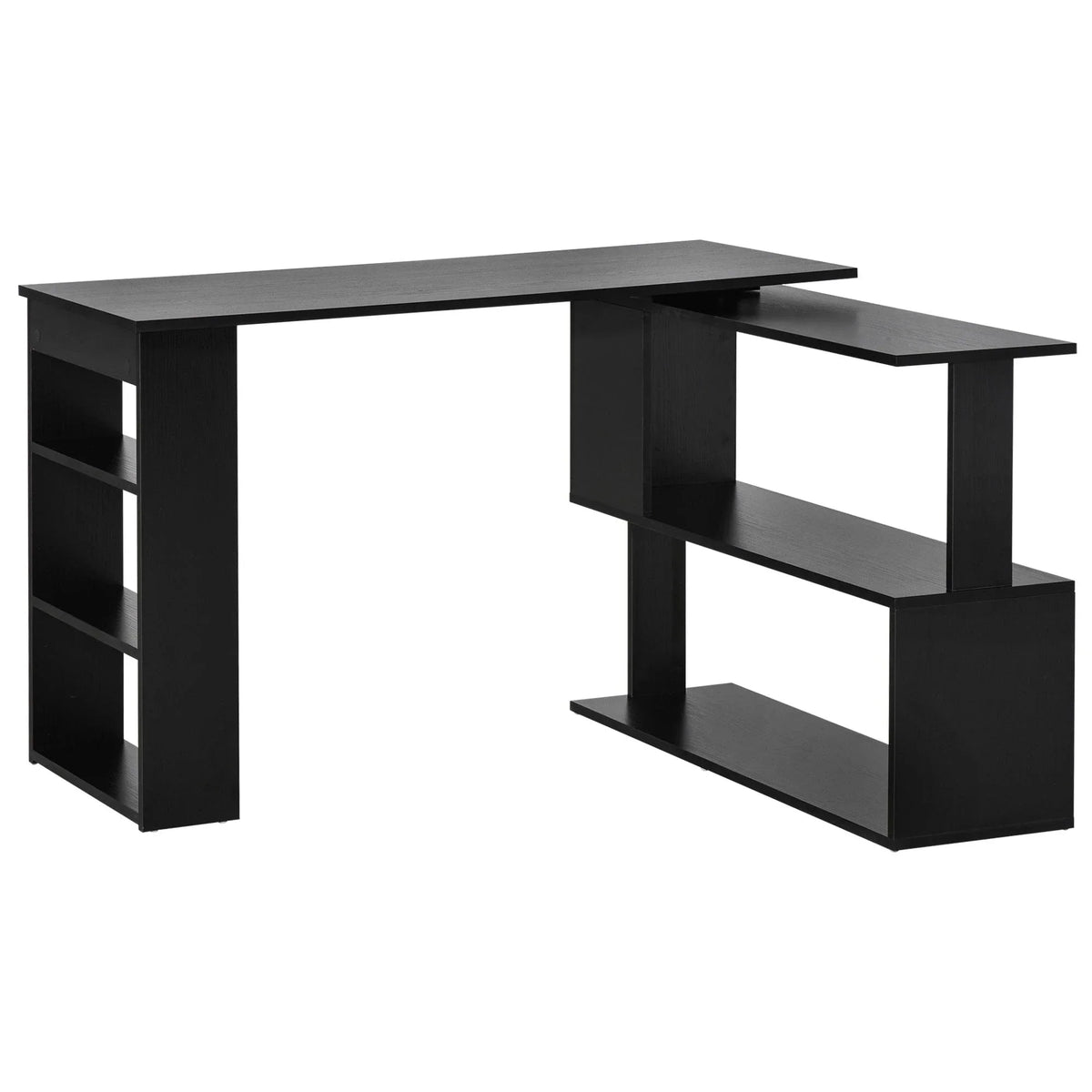 Aosom L Shaped Corner Office Computer Desk with Storage Shelf, image 2