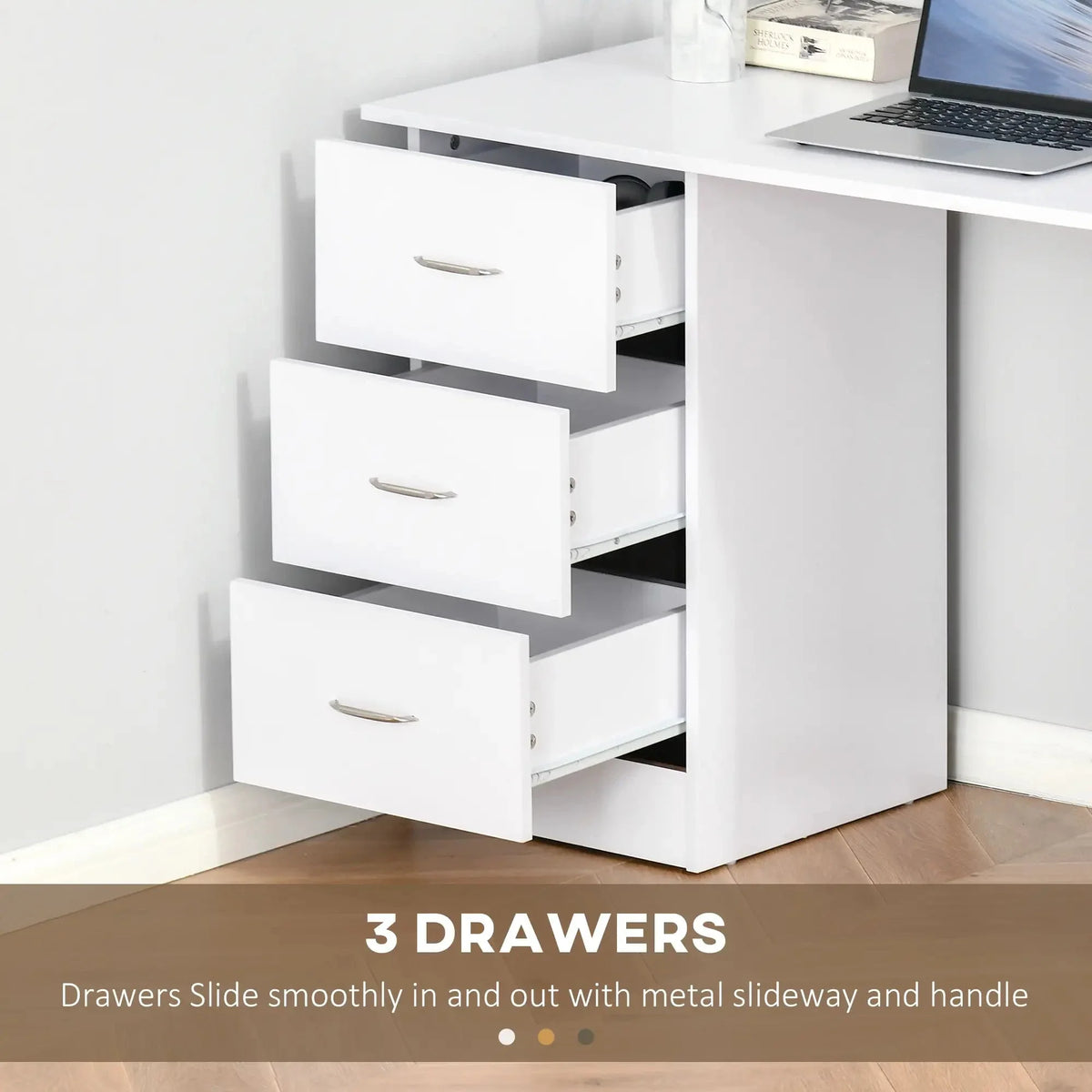 Aosom Computer Office Desk With 3 Shelves and 3 Storage Drawers, image 5