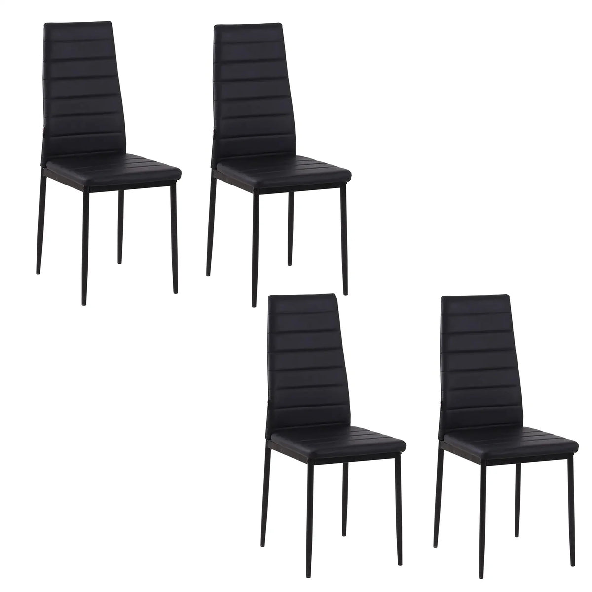 Aosom High Back Dining Chairs With Upholstered Faux Leather (Set of 4), image 1