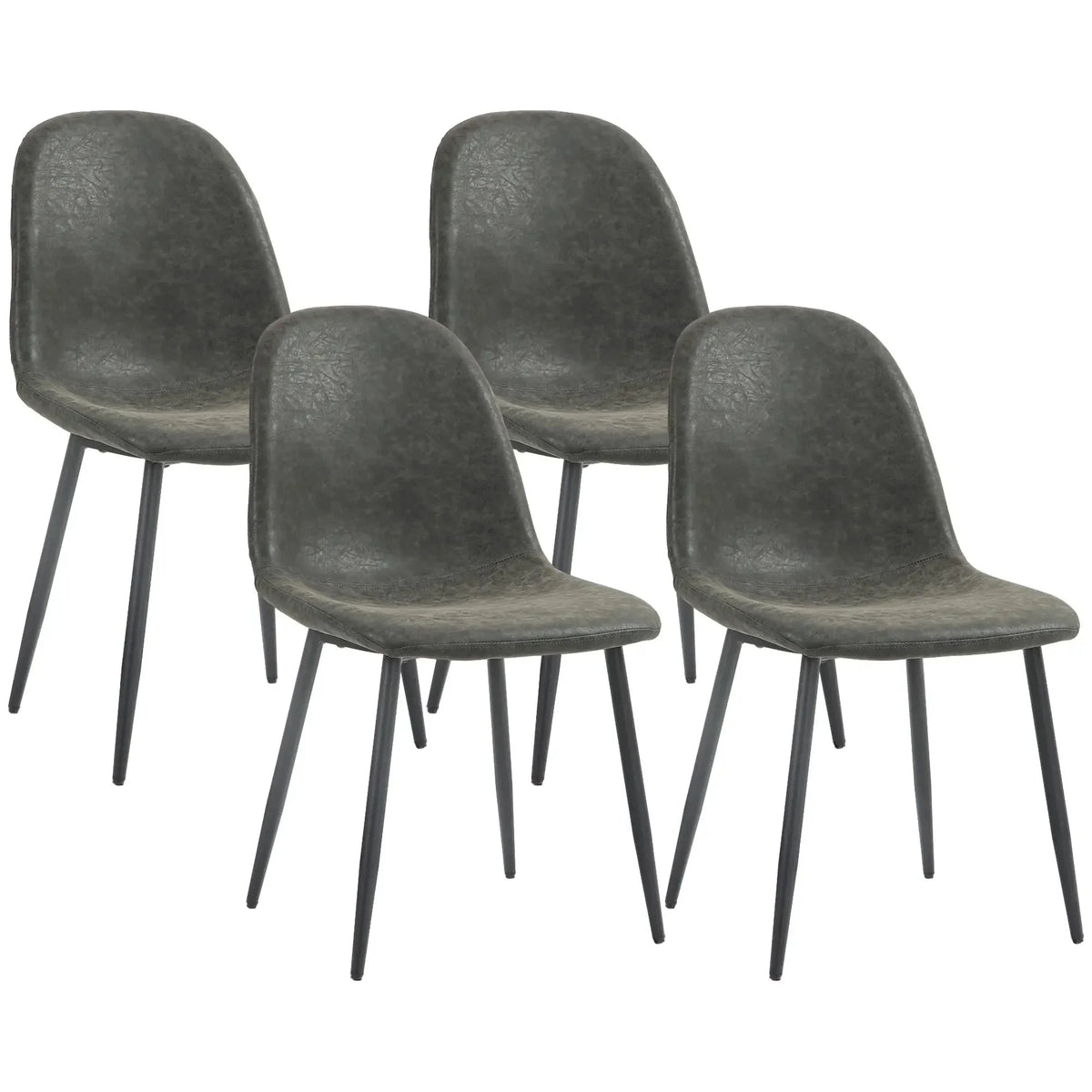 Aosom Faux Leather Upholstered Retro Dining Chairs (Set of 4), image 11