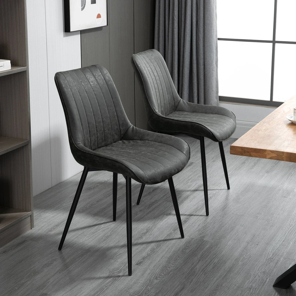 Aosom Faux Leather Upholstered Dining Chair (Set of 2), image 2