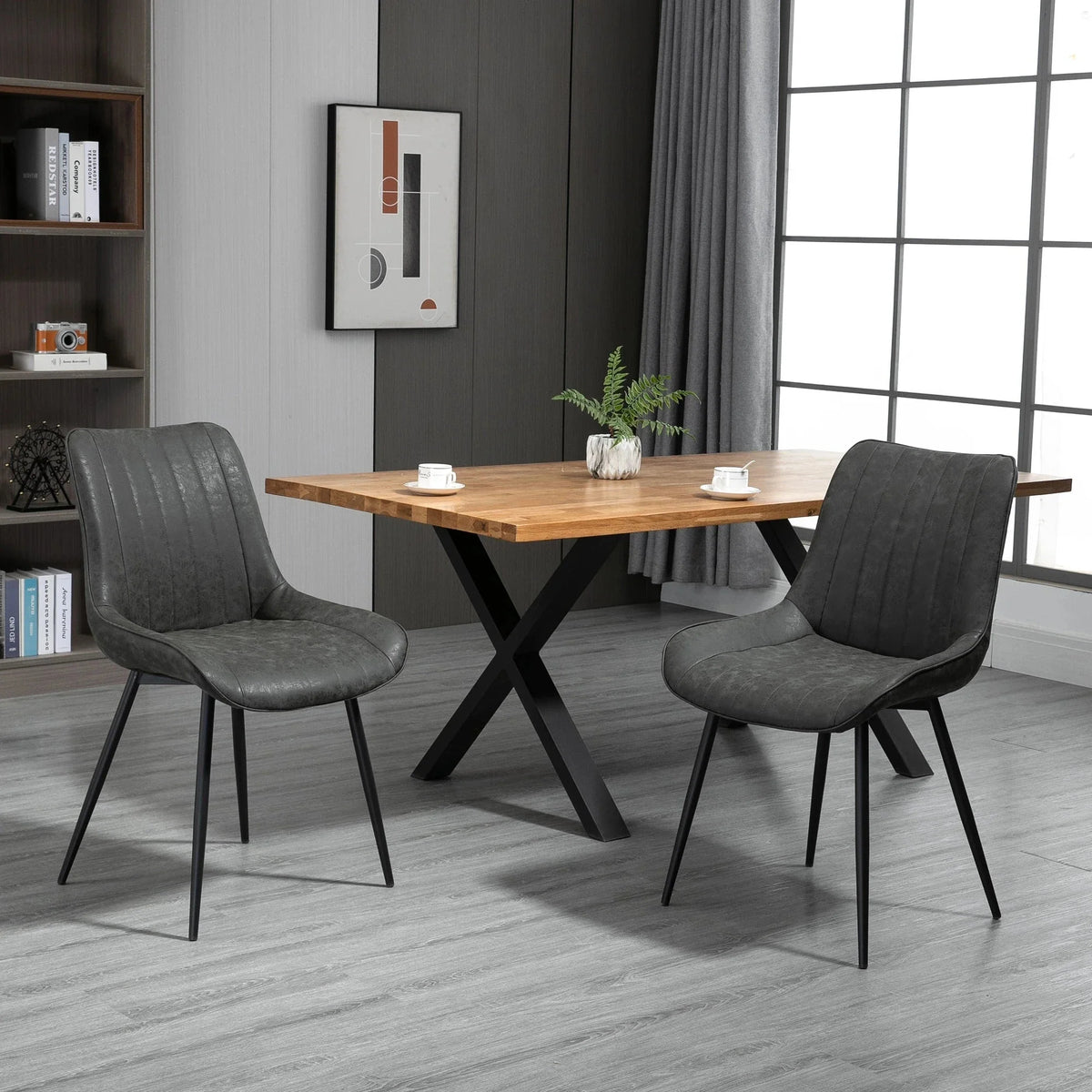 Aosom Faux Leather Upholstered Dining Chair (Set of 2), image 6